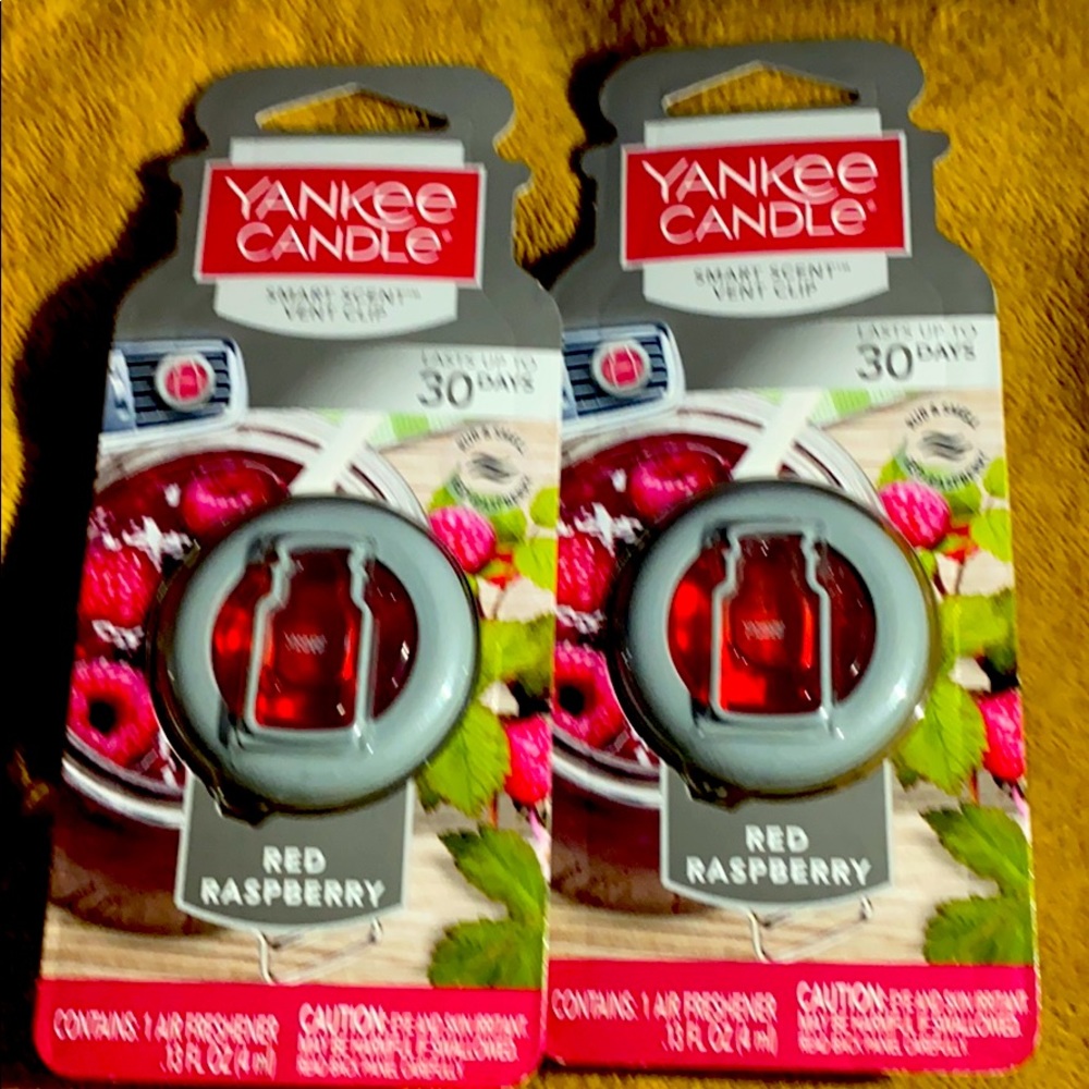 Yankee candle car vent clip red raspberry lot of 2